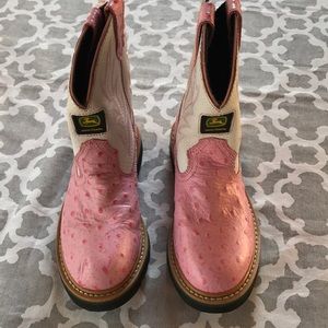 John Deer Pink Girls Boots size 3